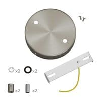 Cylindrical Metal 2-hole Ceiling Rose Kit - Brushed Titanium