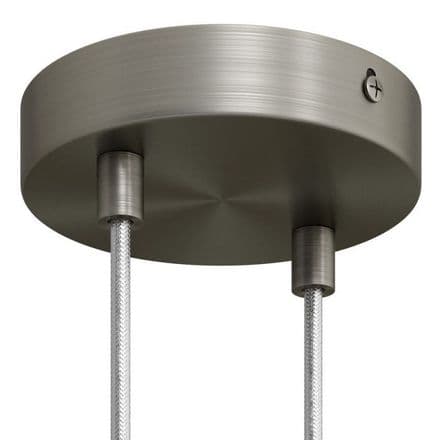 Cylindrical Metal 2-hole Ceiling Rose Kit - Brushed Titanium