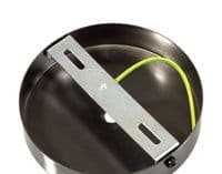 Cylindrical Metal Ceiling Rose Kit - Black