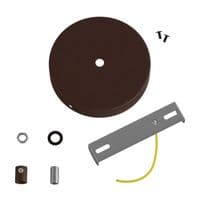 Cylindrical Metal Ceiling Rose Kit - Black