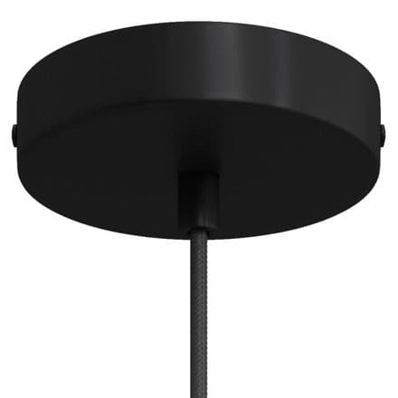 Cylindrical Metal Ceiling Rose Kit - Black