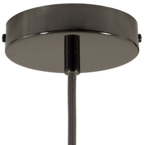 Cylindrical Metal Ceiling Rose Kit - Black Pearl
