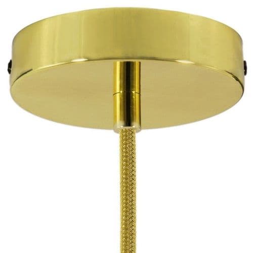 Cylindrical Metal Ceiling Rose Kit - Brass