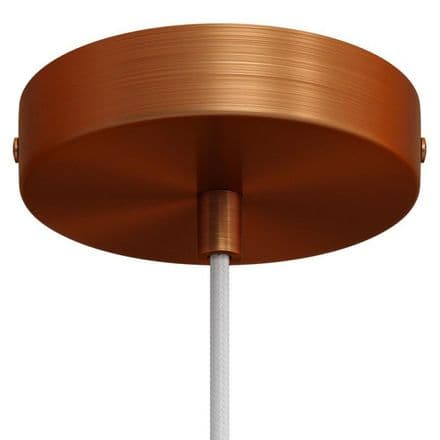 Cylindrical Metal Ceiling Rose Kit - Brushed Copper