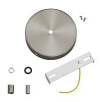 Cylindrical Metal Ceiling Rose Kit - Brushed Titanium