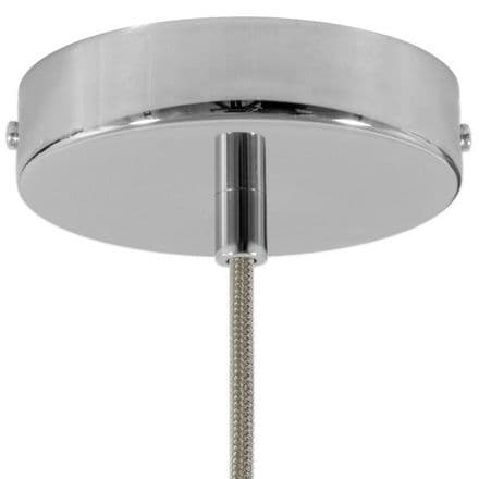 Cylindrical Metal Ceiling Rose Kit - Chrome