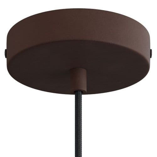 Cylindrical Metal Ceiling Rose Kit - Painted Dark Rust