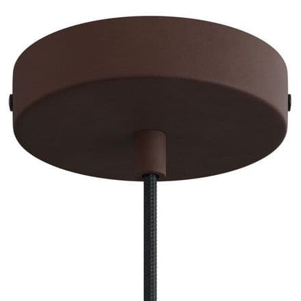 Cylindrical Metal Ceiling Rose Kit - Painted Dark Rust