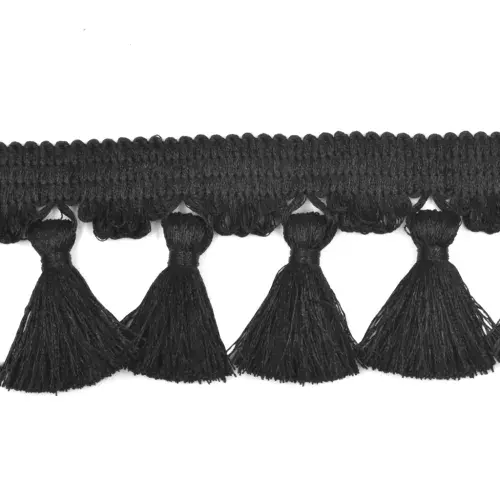Dannells Tassel Fringe - Black 60mm
