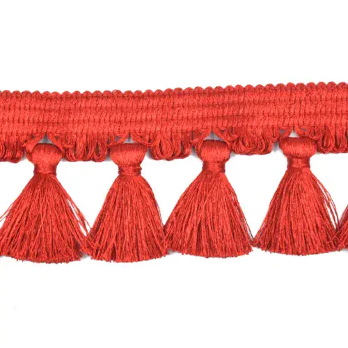 Dannells Tassel Fringe - Red 60mm