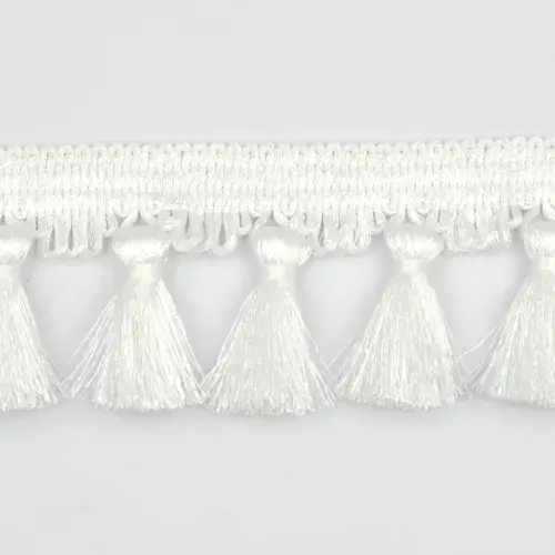 Dannells Tassel Fringe - White 60mm