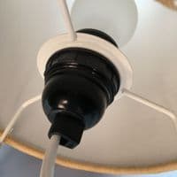 E27 Lamp Holder (+3 Shade Rings ) with Switch, 2mtrs Cable and Fitted UK Plug