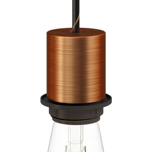 E27 Semi-flush Metal Lamp Holder Kit - Brushed Copper