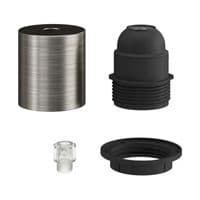 E27 Semi-flush Metal Lamp Holder Kit - Brushed Titanium