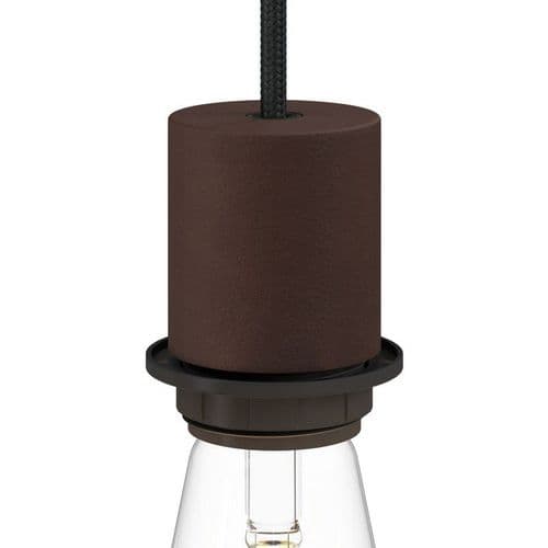 E27 Semi-flush Metal Lamp Holder Kit - Dark Rust