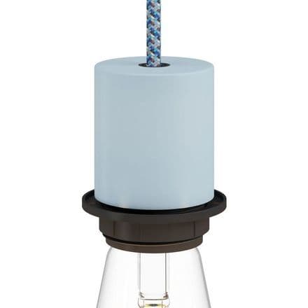 E27 Semi-flush Metal Lamp Holder Kit - Light Blue