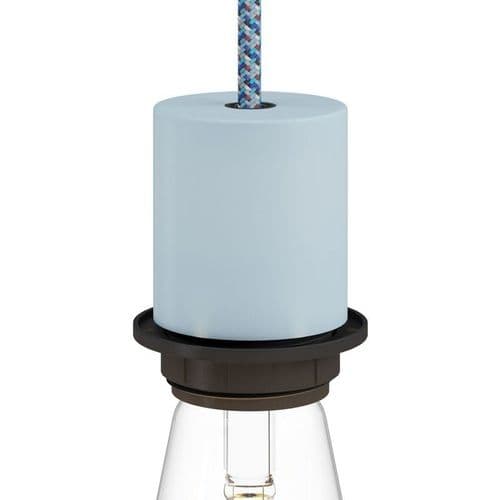 E27 Semi-flush Metal Lamp Holder Kit - Light Blue