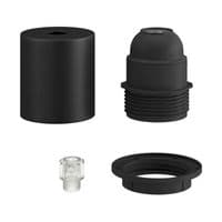 E27 Semi-flush Metal Lamp Holder Kit - Matt Black