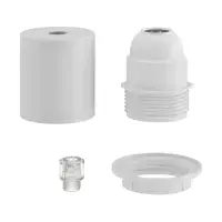 E27 Semi-flush Metal Lamp Holder Kit - Matt White