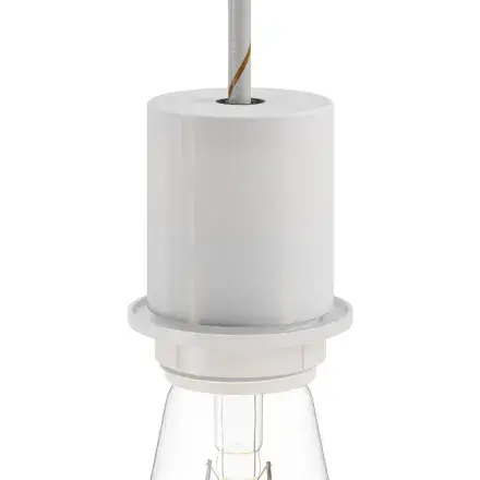 E27 Semi-flush Metal Lamp Holder Kit - Matt White