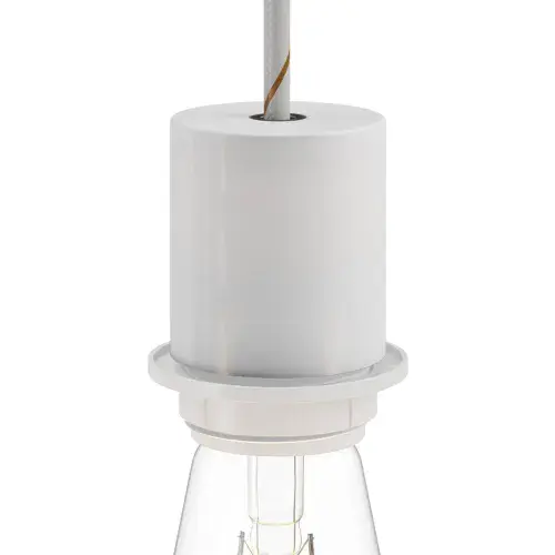 E27 Semi-flush Metal Lamp Holder Kit - Matt White