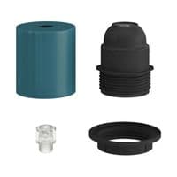E27 Semi-flush Metal Lamp Holder Kit - Petrol