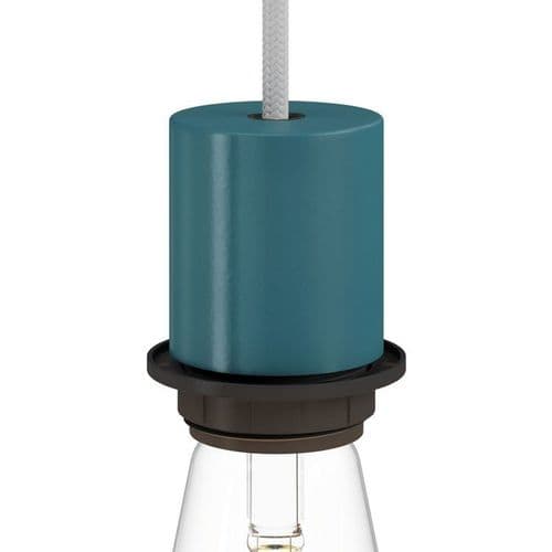 E27 Semi-flush Metal Lamp Holder Kit - Petrol