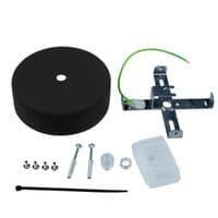 EIVA Cylindrical Outdoor Ceiling Rose Kit - In Soft Touch Silicone Black