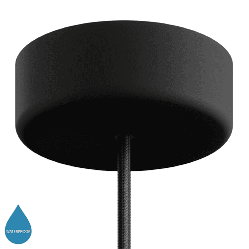 EIVA Cylindrical Outdoor Ceiling Rose Kit - In Soft Touch Silicone Black ID: KEIVAROSBK