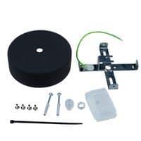 EIVA Cylindrical Outdoor Ceiling Rose Kit - In Soft Touch Silicone Carbon Black