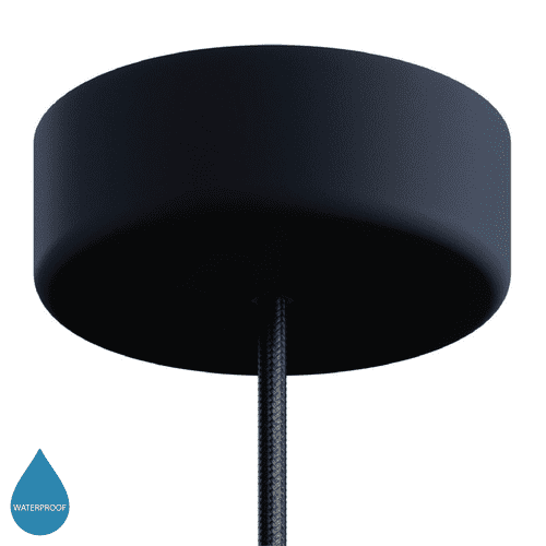 EIVA Cylindrical Outdoor Ceiling Rose Kit - In Soft Touch Silicone Carbon Black ID: KEIVAROSNE