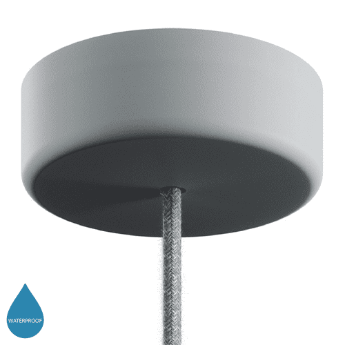 EIVA Cylindrical Outdoor Ceiling Rose Kit - In Soft Touch Silicone Glacier Grey