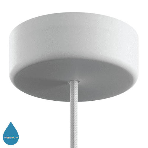 EIVA Cylindrical Outdoor Ceiling Rose Kit - In Soft Touch Silicone  White