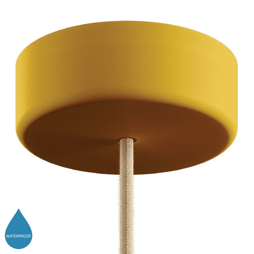 EIVA Cylindrical Outdoor Ceiling Rose Kit - In Soft Touch Silicone  Yellow Mustard