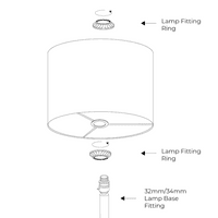 EURO to US Lampshade Reducer Ring Pair 34mm (1 3/8