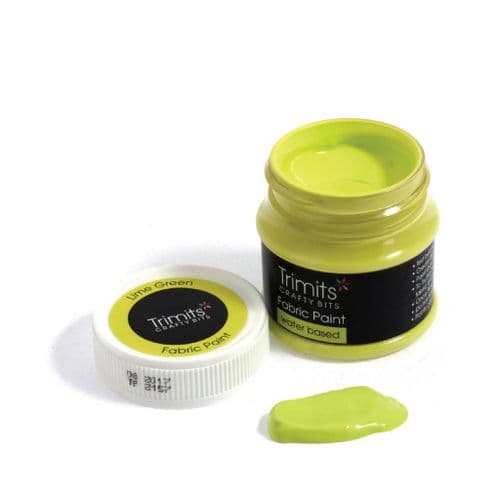Fabric Paint Pot - (Lime Green) 50ml x 3