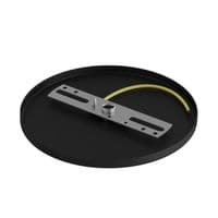 Flush-Mounted Ceiling Rose with 1 Central Hole - Matt Black Finish