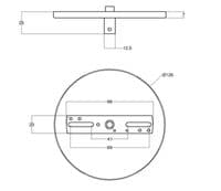 Flush-Mounted Ceiling Rose with 1 Central Hole - Matt Black Finish