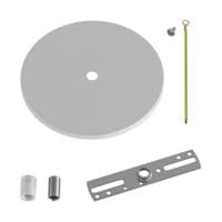 Flush-Mounted Ceiling Rose with 1 Central Hole - Matt White Finish