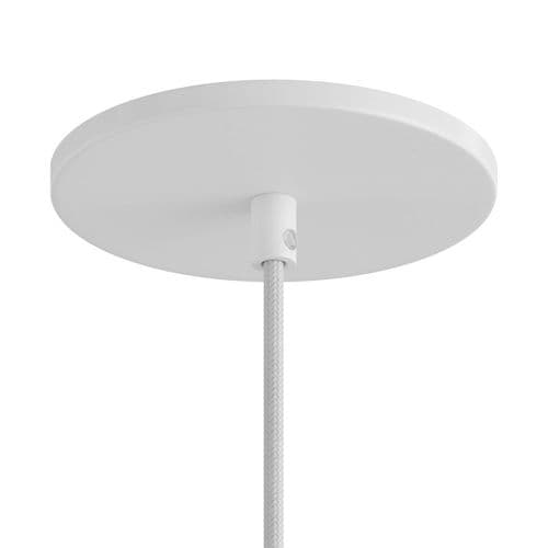 Flush-Mounted Ceiling Rose with 1 Central Hole - Matt White Finish