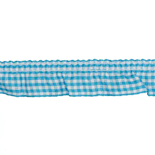 Frilled Gingham Trim | Dark Blue | 12.5m x 25mm | Dannells