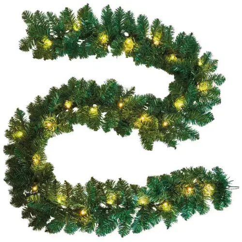 Garland with built in LED Micro Lights and Timer - 20 Micro LEDs - 2.7m