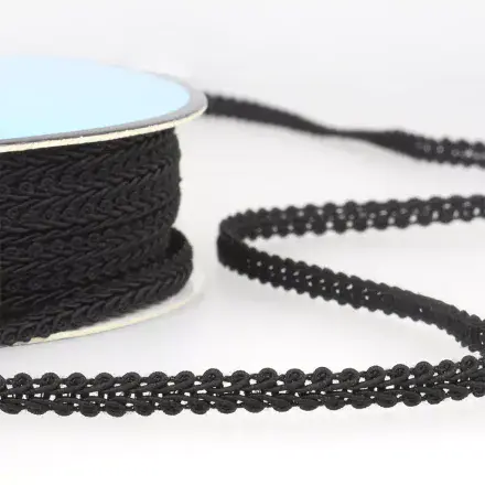 Gimp Braid Trim - Black 25m x 6mm