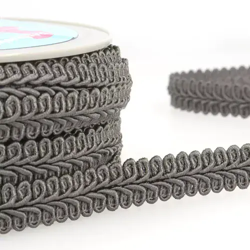 Gimp Braid Trim - Dark Grey 20m x 15mm
