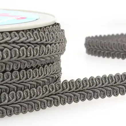 Gimp Braid Trim - Dark Grey 20m x 15mm