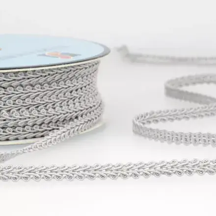 Gimp Braid Trim - Light Grey 25m x 6mm