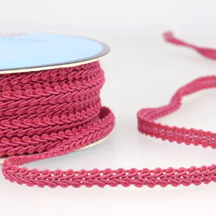 Gimp Braid Trim - Raspberry 25m x 6mm