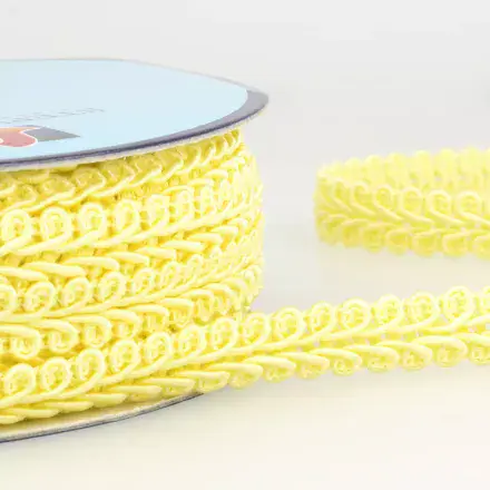 Gimp Braid Trim - Straw Yellow 20m x 15mm