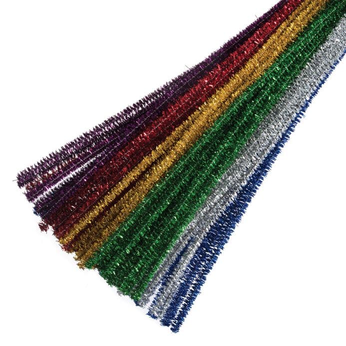 Glitter Assorted Pipe Cleaners - (100 Pieces)