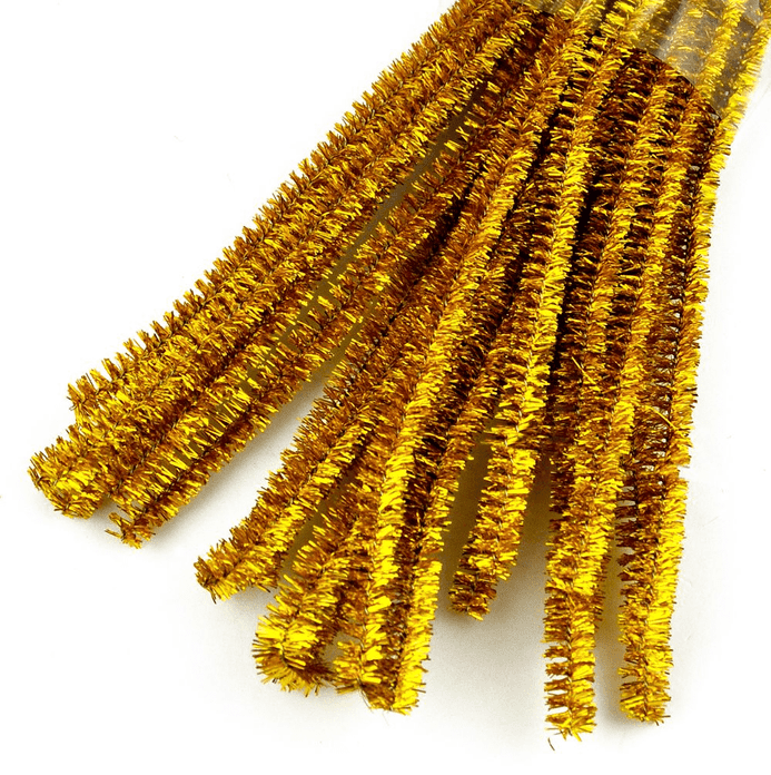 Glitter Pipe Cleaners - Pack of 100 (Gold)